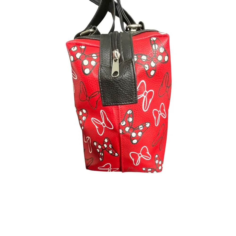Disney Handbag Women OS Red Minnie Mouse Say Yes to Bows Satchel Faux Leather